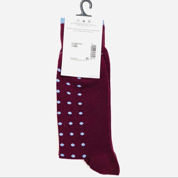 CALVIN KLEIN Red w/ Lt Blue Polka Dots Dress Socks - Picture 4 of 6